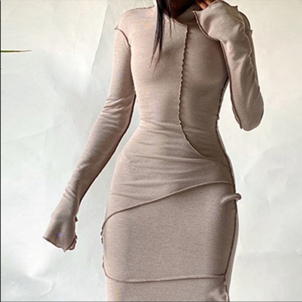 Tan stitch dress
